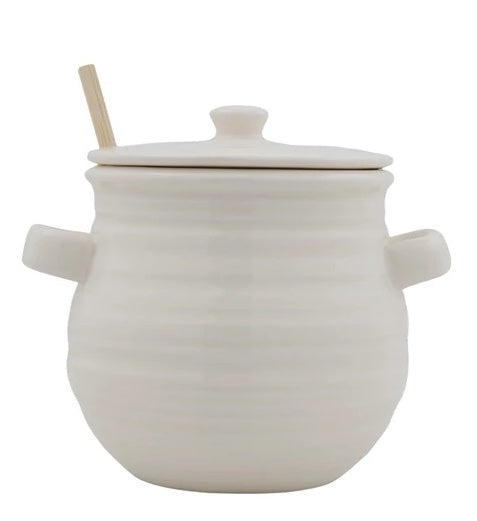 Stoneware Honey Pot